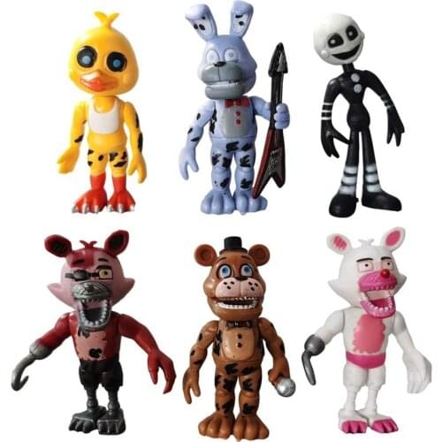 6pcs/set Five Nights At Freddys Anime Toy Chica Foxy Bonnie Freddy Model PVC Action Figure Model Toys for Children Kids Gift