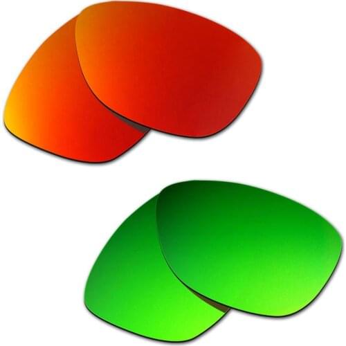 HKUCO For Jupiter Sunglasses Replacement Polarized Lenses 2 Pairs Red&Green
