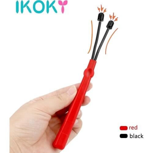 IKOKY Electric Shock Penis Magic Wand Massager Erotic Clitoris Stimulator Sex Toys for Women Men Electro Stimulation Adult Games