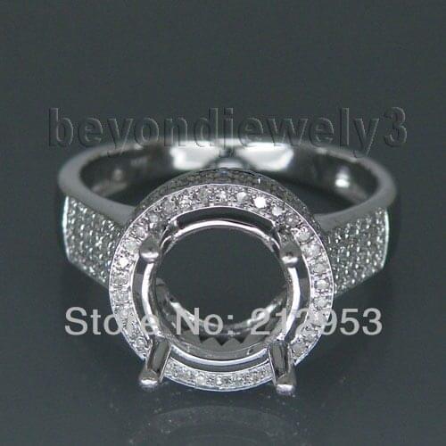 8.5mm Women Round Classic Rings White Gold 14kt Natural Semi Mount Rings Setting WU085