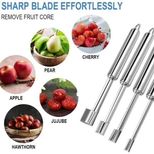 4PC Stainless Steel Apple Corer Pitter Pear Bell Twist Fruit Stoner Pit Kitchen Easy Core Seed Remove Tool Gadget Remover pepper