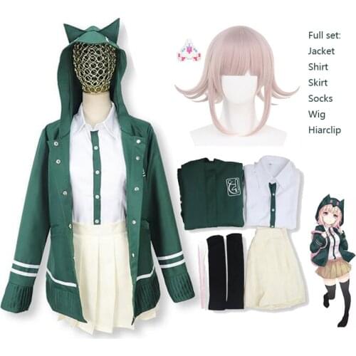 Danganronpa 2 Nanami ChiaKi Cosplay Costume Girls Hooded JK uniform Full set