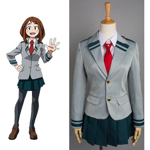 Boku no Hero Academia My Hero Academia Cosplay OCHACO URARAKA Asui Tsuyu School Uniform Suit Halloween Party Costume