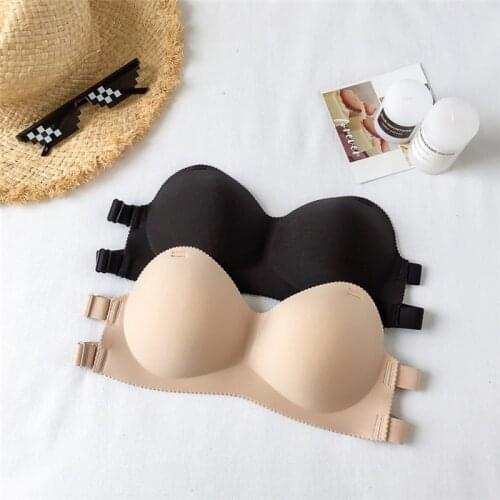 Hot Women Lingerie Seamless Invisible Bras Half Cup Bra Brassiere Strapless Push Up Bra Female Wire Free Size Underwear