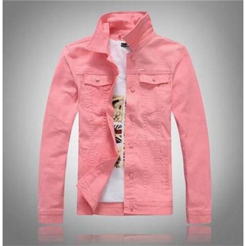 B Mens Casual Jean Jacket Slim Men Fits Denim Jacket Solid Male Cotton Coat Men Cowboy Fashion Brand Clothing Size 4XL