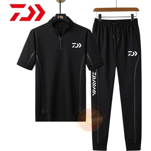 Daiwa Men Fishing Suit Summer Fishing Sportswear Outdoor Fishing Pants Quick Dry Breathable Sport Mountaineering Fishing Suit