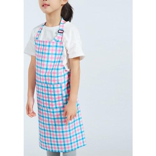 Childrens chef hat set boys and girls baby anti-fouling dinner painting grid apron stage performance clothing