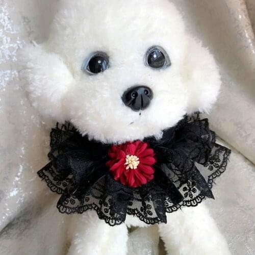 Cute lace Dog cat pet bow tie Collar necklace Flower Headdress Accessories dog Bib Bandana Neckerchief Dog cat wedding Collar