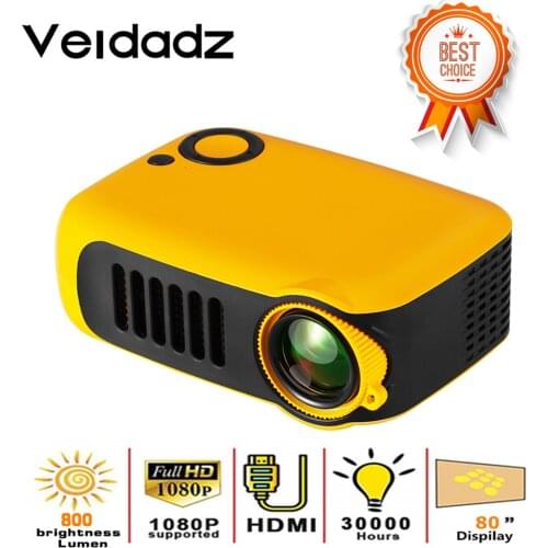 VEIDADZ New A2000 Mini Projector 320x240 Pixels 800 Lumens Portable LED Projector Home Multimedia Video Player Built-in Speaker