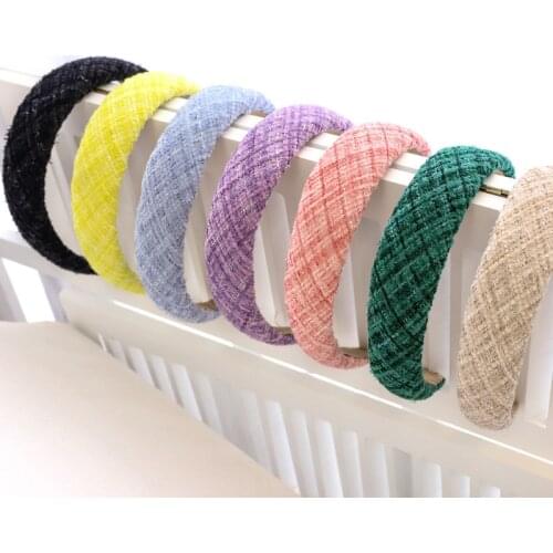 Fabric headband Woolen Material Plus Cotton Hairnbands Sponge Head Dress Solid Color Hair Accessories for Women Girls Wash Face