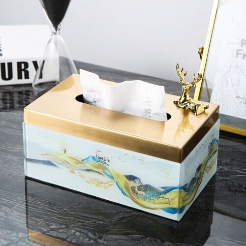 Nordic Tissue Box Home Decoration Modern Deer Head Decoration Napkin Holder Tissue Boxes Bedroom Decorative Office Desk Decor