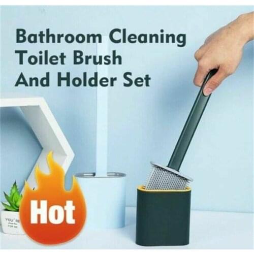 Silicone Toilet Brush Silicone Flex Toilet Brush With Holder Wash Brushes Bathroom Toilet Cleaner Dropshipping