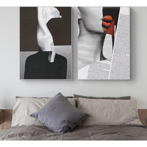 Modern Mask female Canvas Painting Decoration Poster Print Living Room Bedroom Office Nordic Figure Picture Wall Art Home Decor