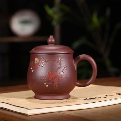 Raw Ore Purple Sand Covered Cup Tea Cup Hand-held Office Cup Manufacturer Direct Sales Micro-dealer Agent One Delivery