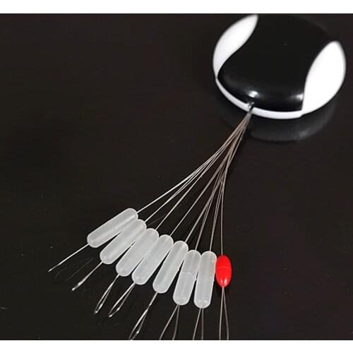 TIANNSII 80pcs/10set Float Transparent Rubber Stopper Fishing Bobber Stopper Float Cylindrical Space Bean Fish Line Accessories