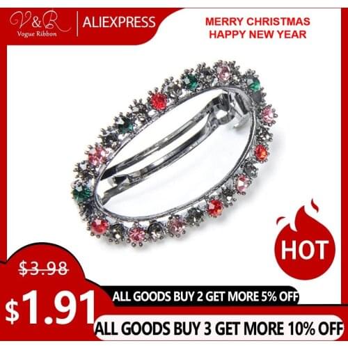 Oval Hair Pin with Multi Colorful Stones Hail Clip Hair Accessories Fashion Jewelry for Women 2019 New Trendy Factory Wholesale