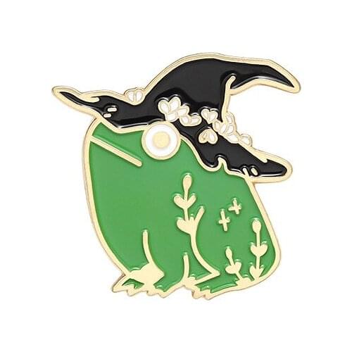 Pins Halloween Wizard Hat Frog Brooch Witch Enamel Pin WomenS Brooches For Women Badge Gifts For The New Year Jewelry For Women