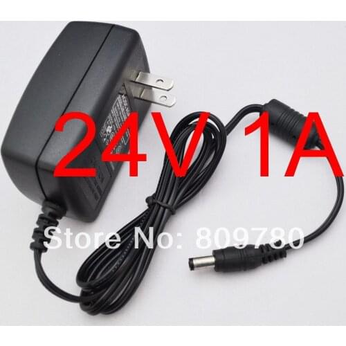 1PCS High quality DC 24V 1A IC program AC 100V-240VConverter Switching power adapter 1000mA Supply EU Plug DC 5.5mm x 2.1-2.5mm