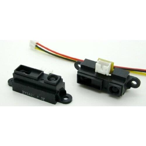 10PCS/LOT GP2Y0A21YK0F 100% NEW 2Y0A21 10-80cm Infrared distance sensor (INCLUDING WIRES )