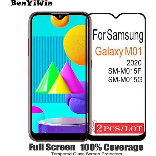 2PCS Original Full Cover Screen Protector Tempered Glass For Samsung Galaxy M01 On Scratch Proof Protective Film For M 01 Glass