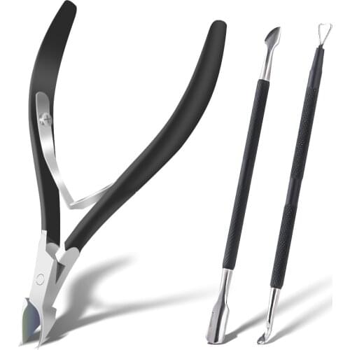 3Pcs Nail Cuticle Nipper Scissors Set Stainless Steel Rainbow Manicure Clipper Dead Skin Remover Scissor Plier Pusher Tool