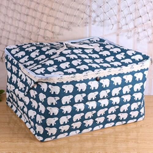 4PCS / LOT Simple Cotton Linen Storage Bag Household Quilts Clothing Storage Box Books Toys Organizer Bag