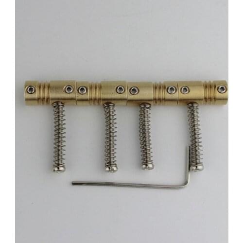 4 Pcs Highgrade String Pitch 19mm Brass Compensated Saddles Set with Wrench Highgrade Replacement Part for Electric Bass