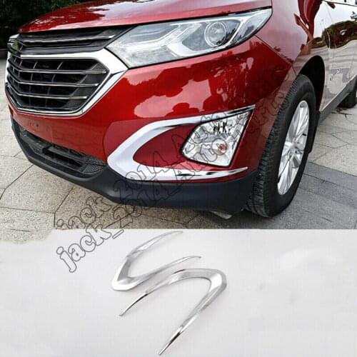 ABS Chrome Car Front Fog Light Lamp Eyelid Cover Trim 2pcs Fit for Chevrolet Equinox 2017-2018