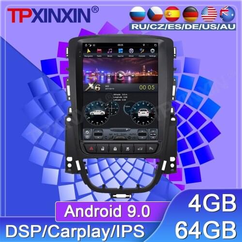 64G For Opel Astra J 2010+ Android 9 Car Radio Tape Recorder Multimedia Player GPS Navigation Tesla 10.4 Vertical Big HD Screen