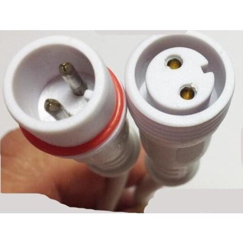 10pairs White 2pin Waterproof cable 40cm 220V led connector cable for led light connector IP68 underwater waterproof