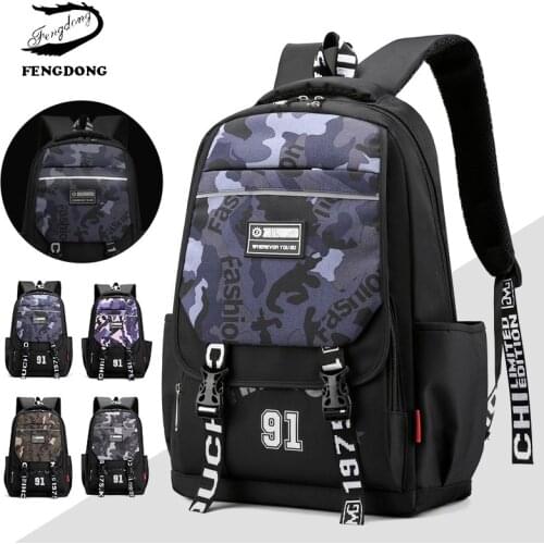 Large capacity nylon waterproof kids Backpack geometric Bookbags College School Bags For teenager boys Children travel bag 2021