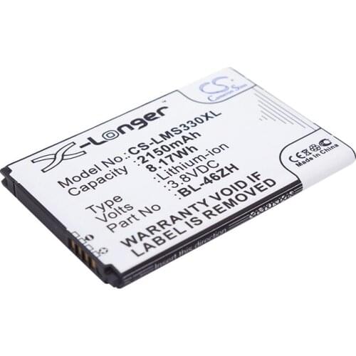 CS 2150mAh/8.17Wh battery for LG AS330,AS375,Escape 3,Escape 3 4G,Escape 3 4G LTE,K332,K350N,K371,K373,K7,VS500