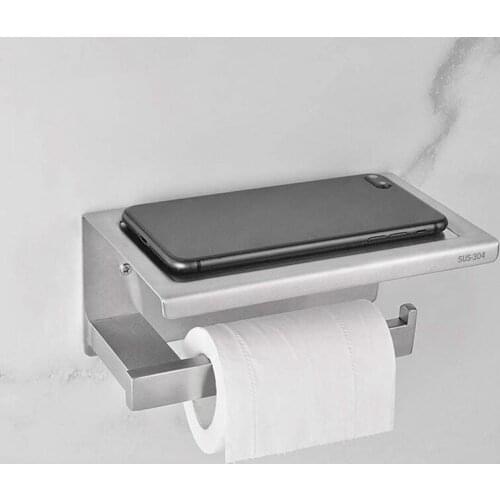 Toilet Paper Holder With Phone Shelf Toilet Roll Paper Rack Storage Rack Tissue Holder Bathroom Accessory
