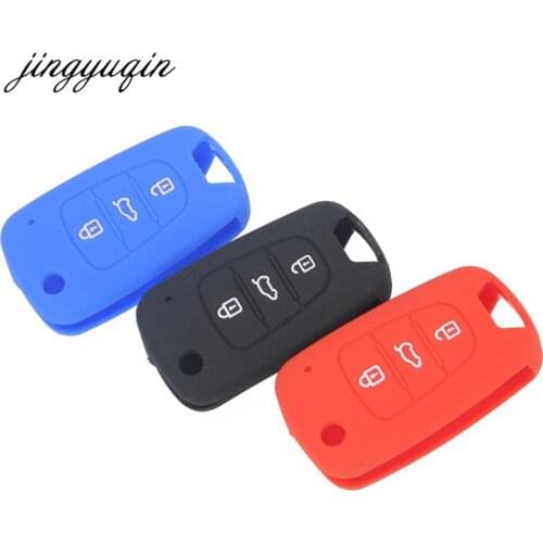 Jingyuqin 50pcs Silicone Car Key Cover Case for Kia K2 K5 Sportage R Forte CERATO Hyundai i20 i30 i35 iX20 iX35 Solaris Verna