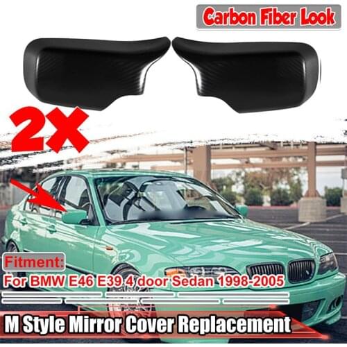 For BMW 3 Series E46 1998-2005 Rearview Mirror Cover Rear View Cap Replacement Black Car Accessories 51168238375 51168238376