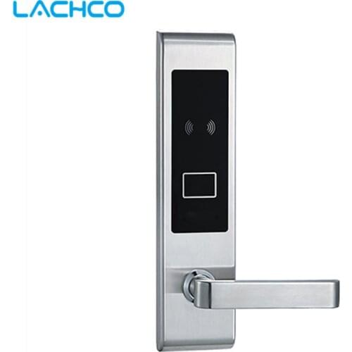 LACHCO Electronic RFID Card Door Lock with Key For Office Apartment Home Hotel Latch with Deadbolt Smart Entry L16019BS