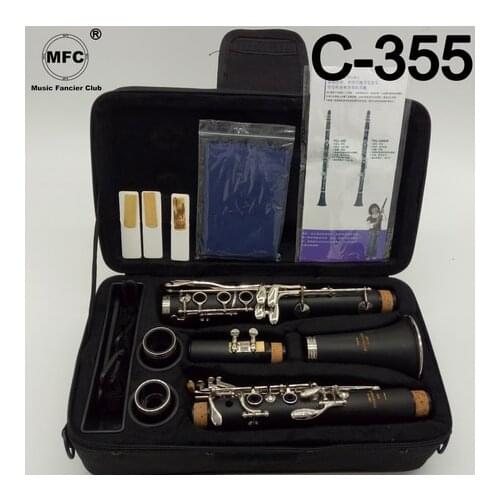 MFC Professional Bb Clarinet 355 Bakelite Clarinets Nickel Silver Key Musical Instruments Case Mouthpiece Reeds Accessories