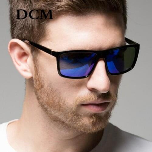 DCM Square Fashion Mens Sunglasses Men Classic Eyewear Design Mirror Lenses Retro Driving Sun Glasses UV400