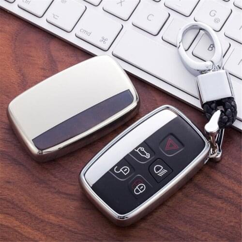 Soft TPU Car Key Cover Fob Case Shell For Land Rover Discovery 2 3 4 5 Sport Range Rover Freelander Hand-woven Keychain Keyring