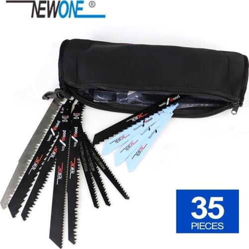 NEWONE 35pcs Wood and Metal Cutting Bi-metal Reciprocating Saw Blade Set General Purpose 35-Pack TPI Steel Saber Saw Sawzall