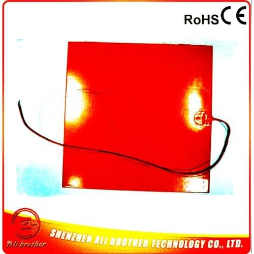 Silicone Rubber Heater for 3D Printer 550*550*1.5mm 12v 250w 600mm lead wire XD-H-D-1345