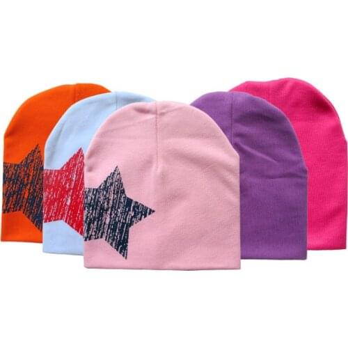 New Baby Hat Winter Cotton Star Printing Caps Toddler Boy Girl Hat Spring Autumn Childrens Hats Newborn Photography Props