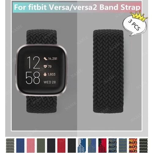Braided Solo Loop For fitbit Versa 2 Watch Band Nylon Elastic Belt Bracelet for fitbit Versa/versa2 Band Strap