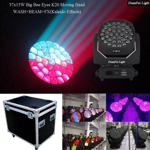 2pcs+Flycase) Big Bee Eye K20 37x15w Led Beam Moving Head Dj light Wash Zoom Lyre Moving Light