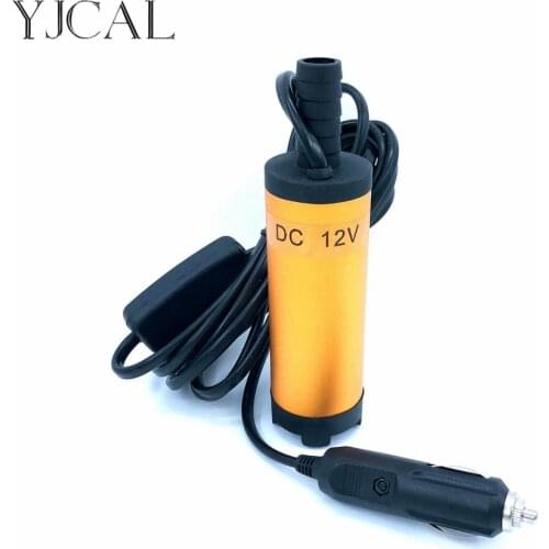 Mini Submersible Diesel Fuel Transfer Water Oil Suction Pump 38MM Aluminum Alloy DC 12V 24V 12L/Min 25W Car Cigarette Lighter