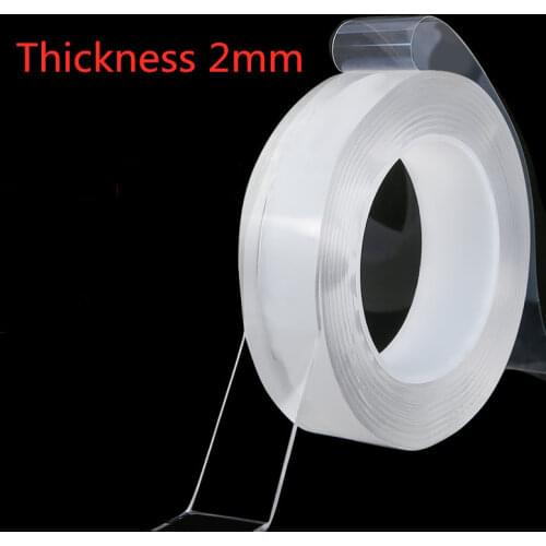 1M 2M/3M/5M Transparent Tape Width 3CM Double-sided Strong Nano Velcro Reusable Waterproof Tape Cleaning Household Thickness 2mm