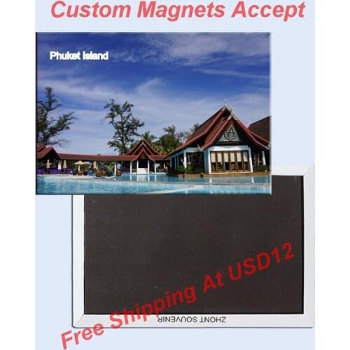 Rectangle Rigid Magnets ,Thailand Phuket Island Souvenir Photo Fridge Magnet 5622 Travel Gift tourist attractions