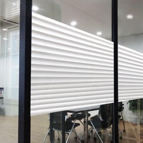 Office Self-adhesive Window Film Home Decor Frosted Opaque Stripe Glass Film Privacy Protector Glass Stickers Bathroom Bedroom