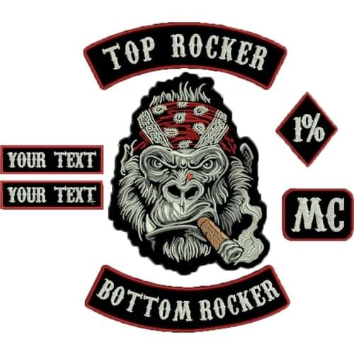 SILVERBACKS NOMADS 1% FULL SET Embroidered punk biker Patches Clothes Stickers Apparel Accessories Badge