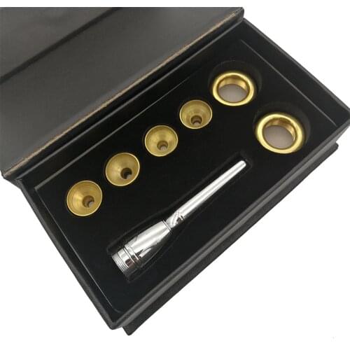 Trumpet Mouthpiece Set Brass Silver Plated Convertible 3C 2C 2B 3B Professional Trumpet Part Accessories